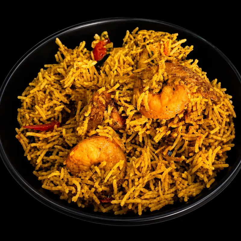 Hyderabadi Dum Shrimp Biryani